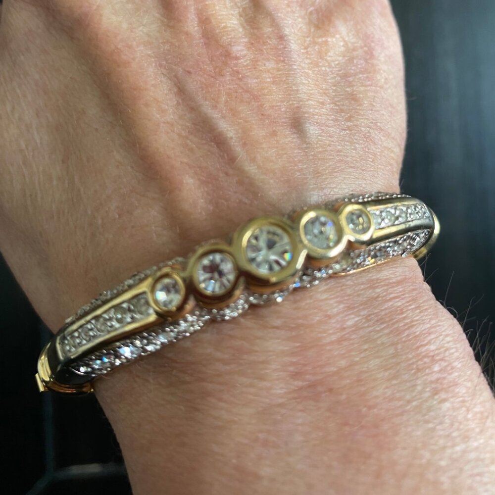 Gold & Crystal Bangle Bracelet